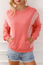 Load image into Gallery viewer, Contrast Patchwork Kangaroo Pocket Sweatshirt