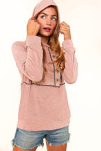 Load image into Gallery viewer, Pink Buttons Front Princess Line Out Seam Hoodie