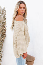 Load image into Gallery viewer, Exposed Seam Ribbed Knit Dolman Sweater