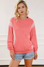 Load image into Gallery viewer, Contrast Patchwork Kangaroo Pocket Sweatshirt