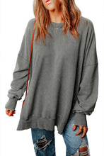 Load image into Gallery viewer, Drop Shoulder Ribbed Trim Oversized Sweatshirt