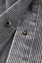 Load image into Gallery viewer, Gray Color Block Button Down Hooded Corduroy Jacket
