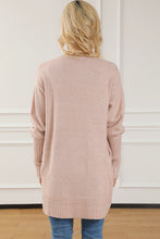 Load image into Gallery viewer, Smoke Gray Ribbed Trim Puff Sleeve Open Cardigan