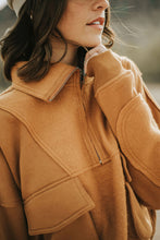 Load image into Gallery viewer, Zip Collared Big Flap Pocket Exposed Seam Sweatshirt