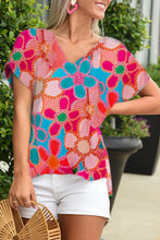 Load image into Gallery viewer, Abstract Print V Neck Dolman Blouse