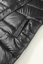 Load image into Gallery viewer, Black Hooded Long Quilted Vest Coat