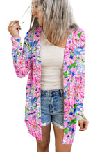 Load image into Gallery viewer, Flower Print Long Sleeve Button Up Cardigan
