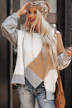 Load image into Gallery viewer, Flaxen Colorblock Stitching Irregular Hem Long Sleeve Top