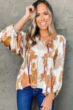 Load image into Gallery viewer, Multicolour Floral Print V Neck Babydoll Blouse