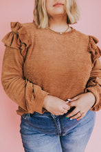 Load image into Gallery viewer, Plus Size Solid Ruffled Tiered Long Sleeve Top