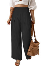Load image into Gallery viewer, Smocked Wide Waistband High Waist Wide Leg Pants