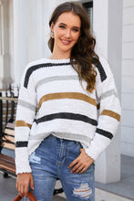 Load image into Gallery viewer, Striped Popcorn Knit Sweater