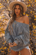 Load image into Gallery viewer, Exposed Seam Twist Open Back Oversized Sweatshirt