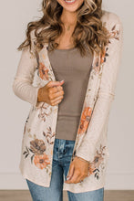 Load image into Gallery viewer, Floral Print Ribbed Knit Slim Fit Cardigan