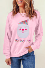 Load image into Gallery viewer, Pink HO HO HO Sequined Santa Claus Sweatshirt