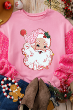 Load image into Gallery viewer, Pink Shiny Father Christmas Graphic Sequin Long Sleeve Top