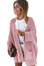 Load image into Gallery viewer, Pink Oversized Fold Over Sleeve Sweater Cardigan