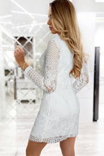 Load image into Gallery viewer, Lace Hollowed Long Sleeve Bodycon Dress
