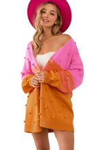 Load image into Gallery viewer, Multicolor Pompom Color Block Open Front Cardigan