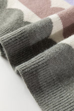 Load image into Gallery viewer, Gray Wave Striped Balloon Sleeve Drop Shoulder Sweater