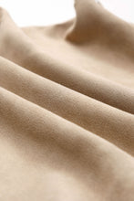 Load image into Gallery viewer, Khaki Piping Trim Long Sleeve Terry Shorts Set