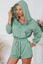 Load image into Gallery viewer, Blue French Terry Hoodie Romper