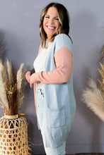 Load image into Gallery viewer, Multicolor Plus Size Colorblock Pocketed Open Front Cardigan