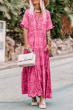 Load image into Gallery viewer, Paisley Print Boho Holiday Ruffle Tiered Maxi Dress
