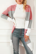 Load image into Gallery viewer, Green Colorblock Stripe Open-Front Cardigan