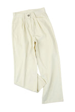 Load image into Gallery viewer, Beige Corduroy High Waist Straight Leg Pants