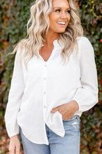 Load image into Gallery viewer, White Plus Size Linen Textured Button Up Shirt