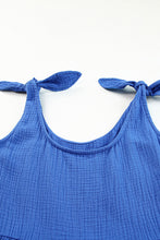 Load image into Gallery viewer, Textured Knotted Straps High Waist Wide Leg Romper