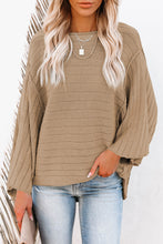 Load image into Gallery viewer, Brown Exposed Seam Ribbed Knit Dolman Top