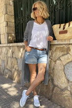 Load image into Gallery viewer, Stripe Open Front Long Cardigan
