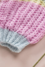 Load image into Gallery viewer, Contrast Striped Open Front Cable Cardigan