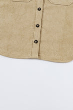 Load image into Gallery viewer, Khaki Aztec Print Patchwork Frayed Edge Corduroy Jacket