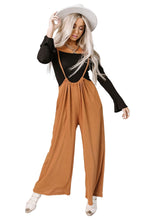 Load image into Gallery viewer, High Rise Wide Leg Suspender Pants