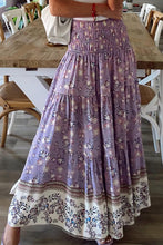 Load image into Gallery viewer, Floral Print Shirred High Waist Maxi Skirt