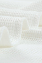 Load image into Gallery viewer, White Ribbed Zipper Sweatshirt and High Waist Shorts Set