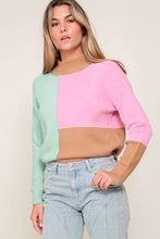 Load image into Gallery viewer, Multicolour Colorblock Mock Neck Ribbed Trim Sweater