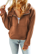 Load image into Gallery viewer, Quarter Zip Kangaroo Pocket Hoodie