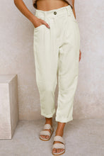 Load image into Gallery viewer, Beige Corduroy High Waist Straight Leg Pants