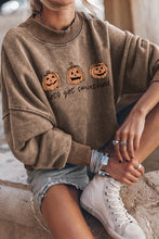Load image into Gallery viewer, Brown Lets Get Smashed Halloween Pumpkin Graphic Sweatshirt