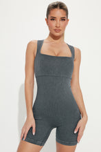 Load image into Gallery viewer, Ribbed Square Neck Padded Sports Romper

