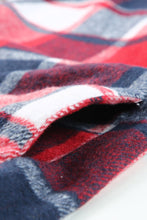 Load image into Gallery viewer, Red Hooded Plaid Button Front Shacket