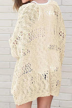 Load image into Gallery viewer, Apricot Casual Hollowed Knit Dolman Sleeve Cardigan