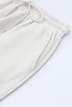 Load image into Gallery viewer, Bright White Textured Loose Fit T Shirt and Drawstring Pants Set