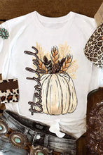 Load image into Gallery viewer, White Harvest Pumpkin Graphic Thanksgiving Tee