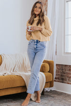 Load image into Gallery viewer, Apricot Solid Waffle Knit Turtleneck Long Sleeve Top