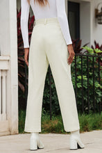 Load image into Gallery viewer, Beige Corduroy High Waist Straight Leg Pants
